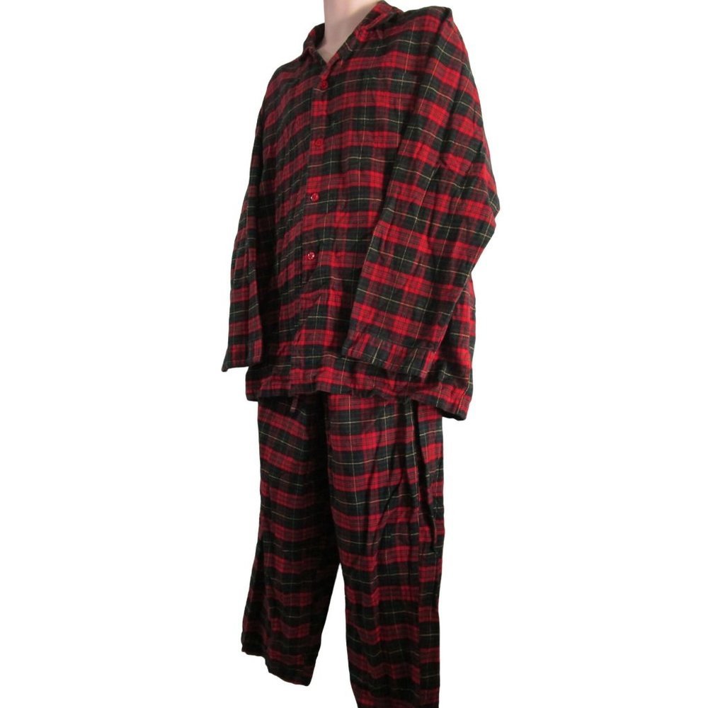 Red Tartan Plaid Flannel Pajama Set Mens XL by Nordstrom Cotton EUC